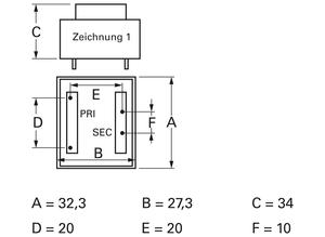 BLOCK PCB transformer, short circuit-proof, 2.8 V·A, 8 V, 0.35 A
