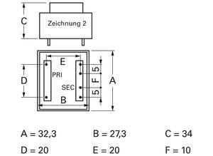 BLOCK PCB transformer, short circuit-proof, 2.8 V·A, 9 V, 9 V