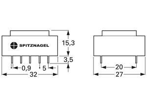 Spitznagel PCB transformer, 0.5 V·A, 24 V, 21 mA