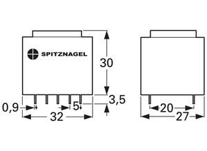 Spitznagel PCB transformer, 2.6 V·A, 18 V, 0.144 A