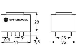 Spitznagel PCB transformer, 3.8 V·A, 9 V, 0.422 A