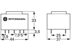 Spitznagel PCB transformer, 5.5 V·A, 12 V, 0.458 A