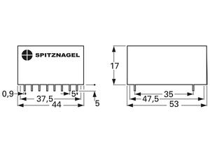 Spitznagel PCB flat transformer, 3 V·A, 9 V, 9 V