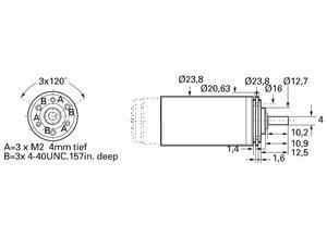 Faulhaber Gear ratio 17.2:1, 72 g, 49.5/59.4 mm, 100/400 mN/m