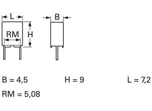 BCcomponents PET film capacitor 47 nF, ±10 %, 250 V (DC), RM 508 mm