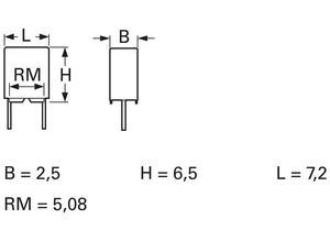 BCcomponents PET film capacitor 1 nF, ±10 %, 400 V (DC), RM 508 mm