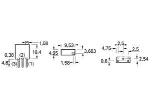 BI Technologies Cermet trimmer potentiometer, 10 Ω, 0.5 W, BI Technologies 67YR10LF