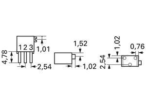 Bourns Cermet trimmer potentiometer, 100 kΩ, 0.25 W, Bourns 3266X-1-104LF