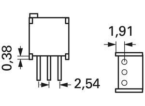 Bourns Cermet trimmer potentiometer, 100 kΩ, 0.5 W, Bourns 3299W-1-104LF