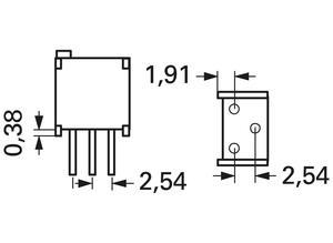 Bourns Cermet trimmer potentiometer, 10 kΩ, 0.5 W, Bourns 3299Y-1-103LF