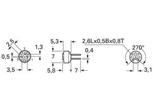 Nidec Cermet trimmer potentiometer, 20 kΩ, 0.5 W, Nidec Copal RJ-6P-203-20K OHM