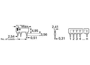 BI Technologies Resistance network, 330 Ω, 0.125 W, ±2 %, SIP-8, 7 resistors