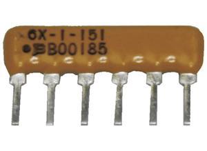 Bourns Resistance network, 1 MΩ, 0.2 W, ±1 %, SIP-8, 7 resistors