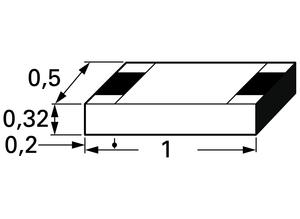 Beyschlag SMD-Thin film resistor, 220 kΩ, 0402, 0,063 W, ±1 %, MCS 0402 TK50 1% 220K