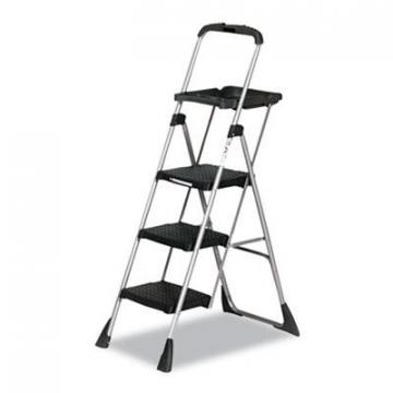 COSCO Max Work Steel Platform Ladder, 22w x 31d x 55h, 3-Step, Black (11880PBLW1)