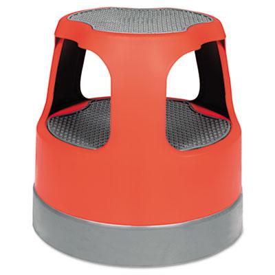 Cramer Scooter Stool, Round, 15", Step & Lock Wheels, to 300lb, Red (50011PK43)