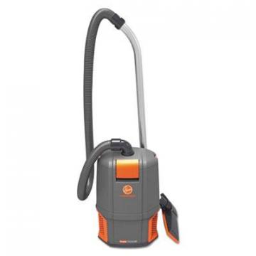Hoover HushTone Backpack Vacuum Cleaner, 11.7 lb., Gray/Orange