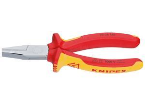 Knipex Flat Nose Pliers insulated with multi-component grips, VDE-tested 160 mm