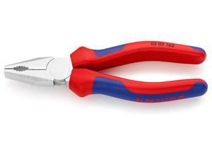 Knipex Combination Pliers chrome plated with multi-component grips 160 mm