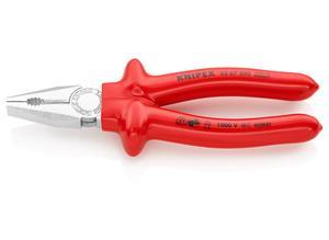 Knipex Combination Pliers chrome plated with dipped insulation, VDE-tested 200 mm