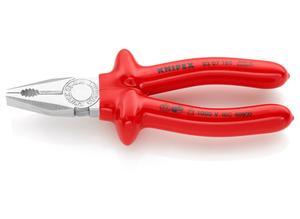 Knipex Combination Pliers chrome plated with dipped insulation, VDE-tested 180 mm