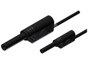 Hirschmann Adapter test lead, Plug, 4 mm, sprung|Plug, 2 mm, 100 cm, black
