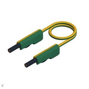 Hirschmann 4 mm Test lead with displaceable insulated sleeve, 1 m, PVC, 1.0 mm², green/yellow