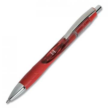 AbilityOne SKILCRAFT VISTA Retractable Gel Pen, 1 mm, Red Ink, Translucent Barrel, Dozen
