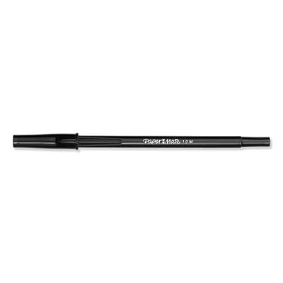 Paper Mate Write Bros. Stick Ballpoint Pen, Medium 1mm, Black Ink/Barrel, Dozen