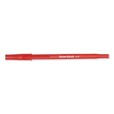 Paper Mate Write Bros. Stick Ballpoint Pen, Medium 1mm, Red Ink/Barrel, Dozen