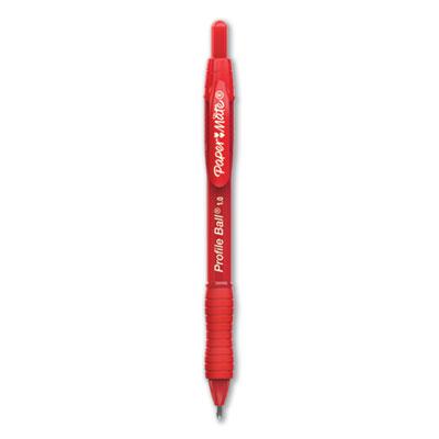Paper Mate Profile Retractable Ballpoint Pen, Bold 1 mm, Red Ink/Barrel, Dozen