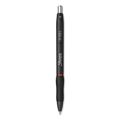 Sharpie S-Gel S-Gel Retractable Gel Pen, Bold 1 mm, Red Ink, Black Barrel, Dozen