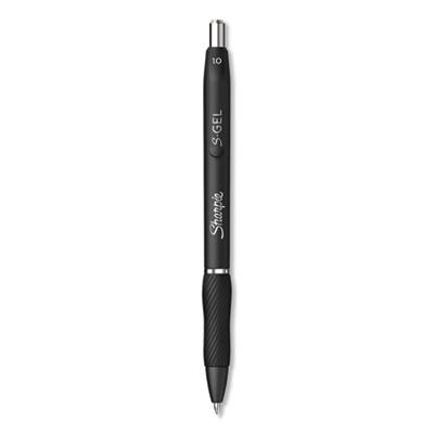 Sharpie S-Gel S-Gel Retractable Gel Pen, Bold 1 mm, Black Ink, Black Barrel, Dozen