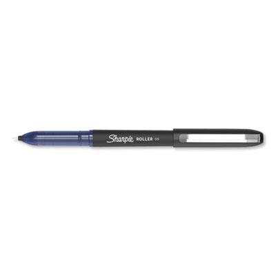 Sharpie Roller Roller Ball Stick Pen, Fine 0.5 mm, Blue Ink/Barrel, Dozen