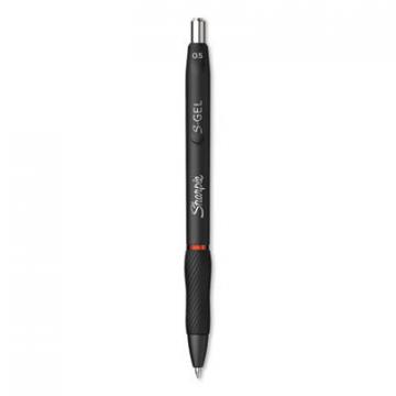 Sharpie S-Gel S-Gel Retractable Gel Pen, Fine 0.5 mm, Red Ink, Black Barrel, Dozen