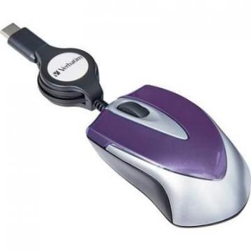 Verbatim USB-C Mini Optical Travel Mouse-Purple