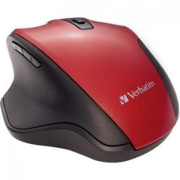 Verbatim Silent Ergonomic Wireless Blue LED Mouse – Red
