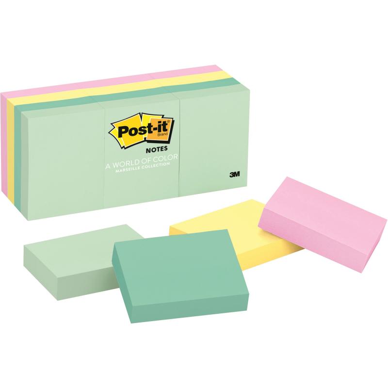 3m Post-it Notes Original Notepads -Marseille Color Collection