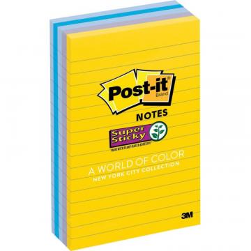 3m Post-it Super Sticky Lined Notes - New York Color Collection