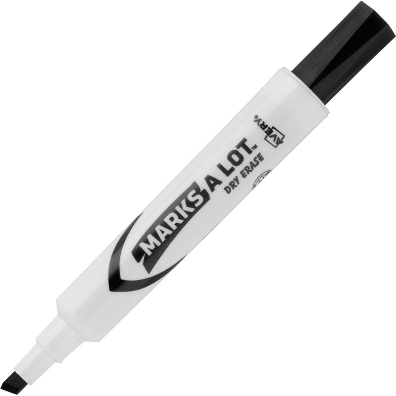 Avery Marks A Lot Desk-Style Dry Erase Markers, Chisel Tip, Black