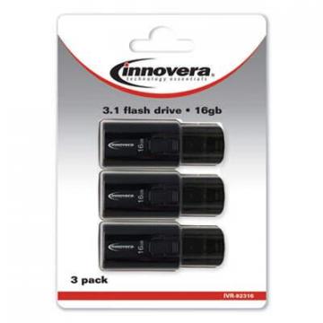 Innovera USB 3.0 Flash Drive, 16 GB, 3/Pack (82316)