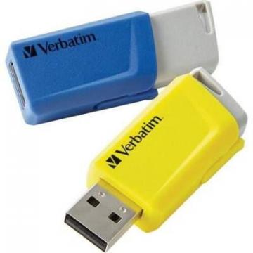 Verbatim 16GB Store 'n' Click USB Flash Drive - 2pk - Blue, Yellow