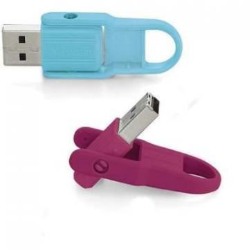 Verbatim 16GB Store 'n' Flip USB Flash Drive - 2pk - Berry, Blue