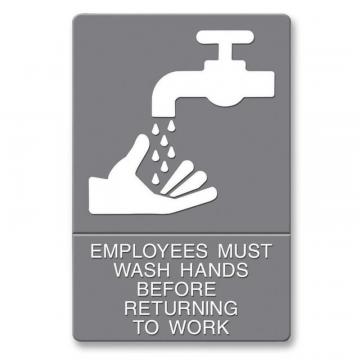 U.S. Stamp & Sign HeadLine ADA Plastic Wash Hands Sign