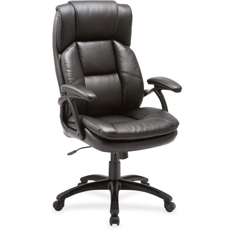 Lorell Black Base High-back Leather Chair
