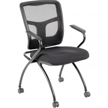 Lorell Mesh Back Fabric Seat Nesting Chairs - 2/CT