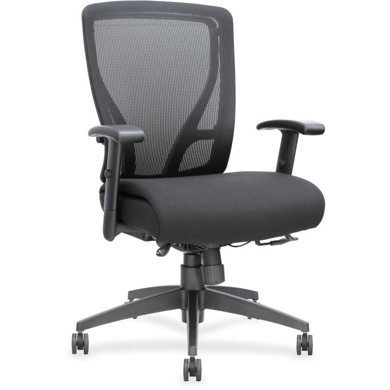 Lorell Fabric Seat Mesh Mid-back Chair