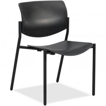 Lorell Stack Chairs with Molded Plastic Seat & Back - 2/CT