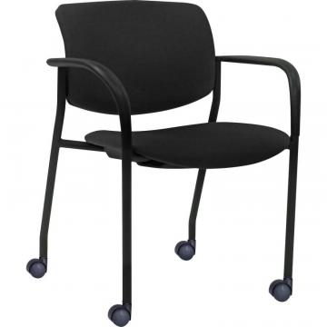 Lorell Stack Chairs with Plastic Back & Fabric Seat
