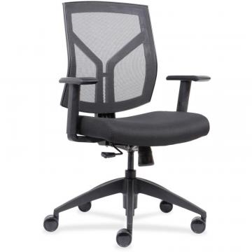 Lorell Mid-Back Chairs with Mesh Back & Fabric Seat